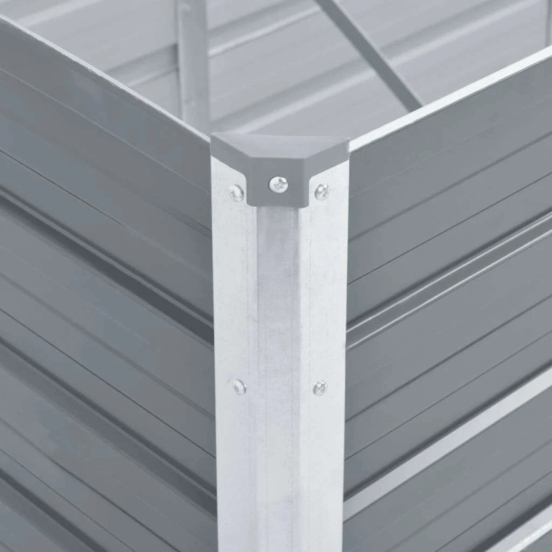 vidaXL augstā puķu kaste, cinkots tērauds, 160x40x45 cm, pelēka