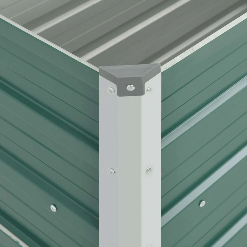 vidaXL augstā puķu kaste, cinkots tērauds, 100x40x45 cm, zaļa