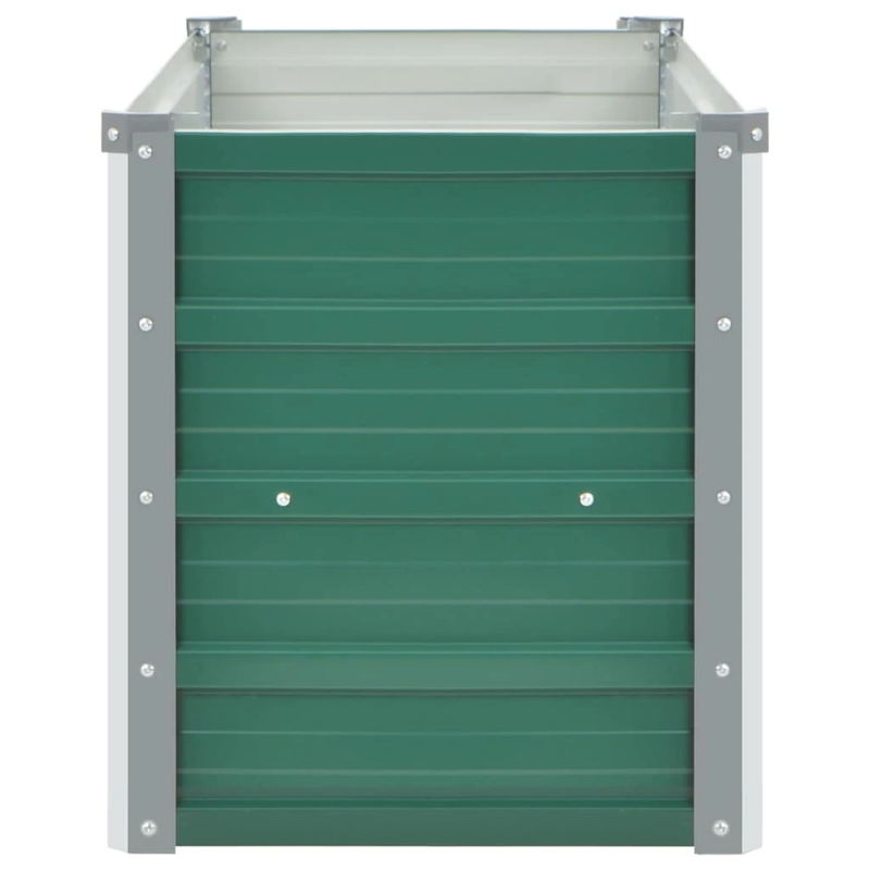 vidaXL augstā puķu kaste, cinkots tērauds, 100x40x45 cm, zaļa