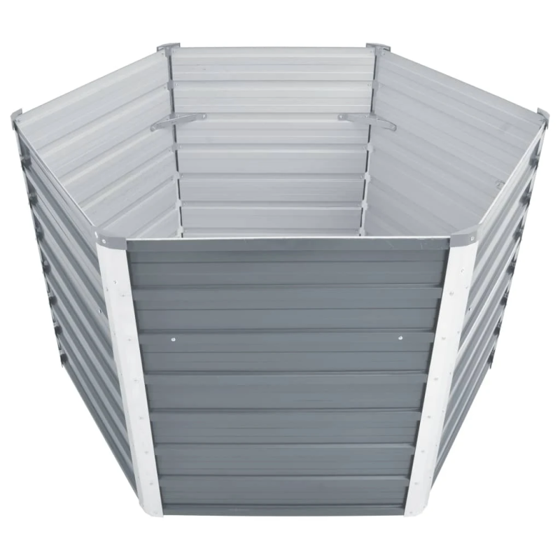 vidaXL augstā puķu kaste, cinkots tērauds, 129x129x77 cm, pelēka