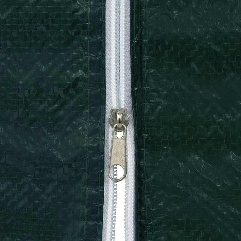 vidaXL dārza telts sānu sienas, 2 gab., ar rāvējslēdzēju, PE, zaļas