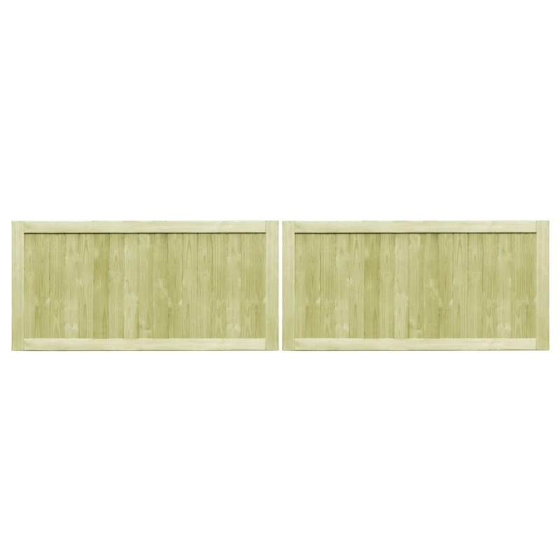 vidaXL dārza vārti, 2 gab., impregnēts priedes koks, 300x75 cm