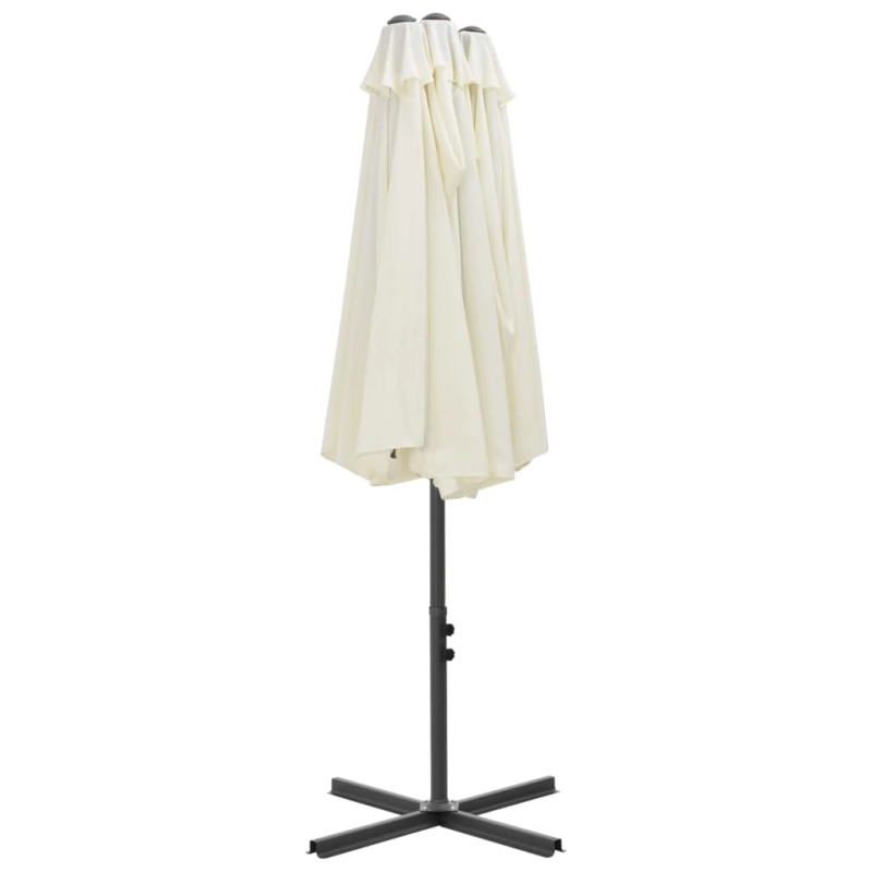 vidaXL dārza saulessargs ar alumīnija kātu, 460x270 cm, smilšu krāsa