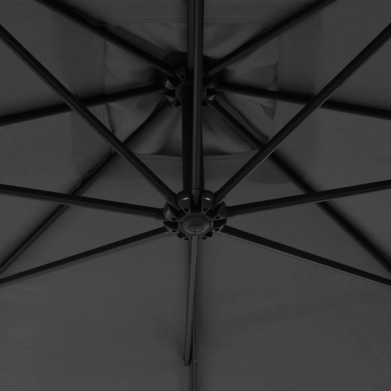 vidaXL dārza saulessargs ar tērauda kātu, 300 cm, antracītpelēks