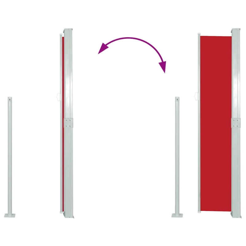 vidaXL izvelkama sānu markīze, 140x300 cm, sarkana