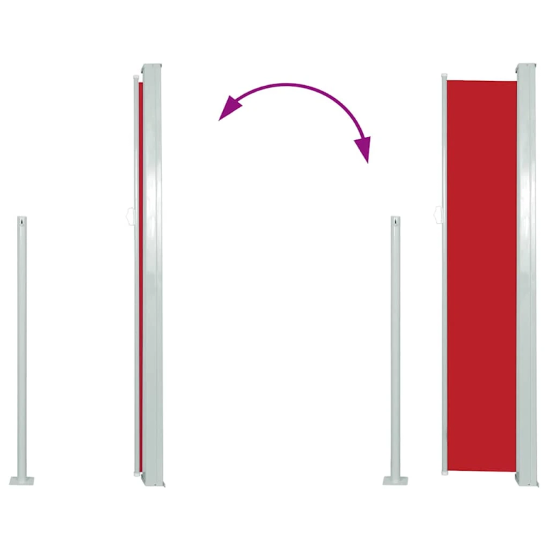 vidaXL izvelkama sānu markīze, 120x300 cm, sarkana