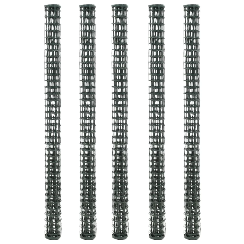 vidaXL dārza sieta žogs, 5 gab., HDPE, 1x1,2 m, zaļš