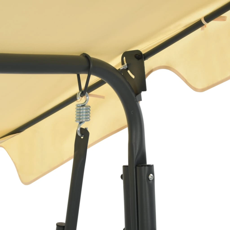 vidaXL dārza šūpuļsols, krēmbalts, 170x110x153 cm