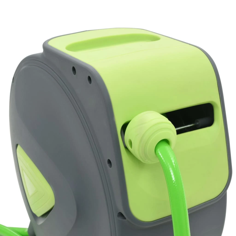 vidaXL šļūtenes spole, automātiska, stiprināma pie sienas, 20+2 m