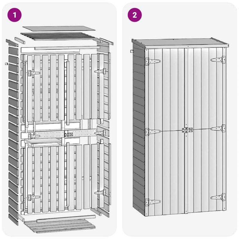 vidaXL dārza instrumentu šķūnis, 85x48x177 cm, priedes koks