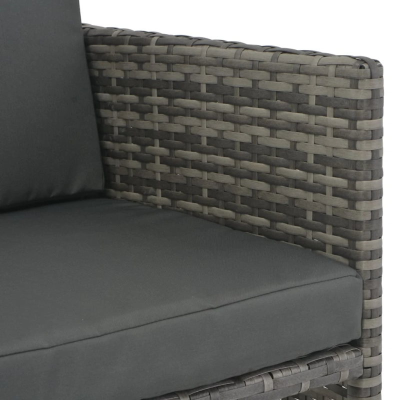 vidaXL septiņdaļīgs āra mēbeļu komplekts ar spilveniem, pelēks PE