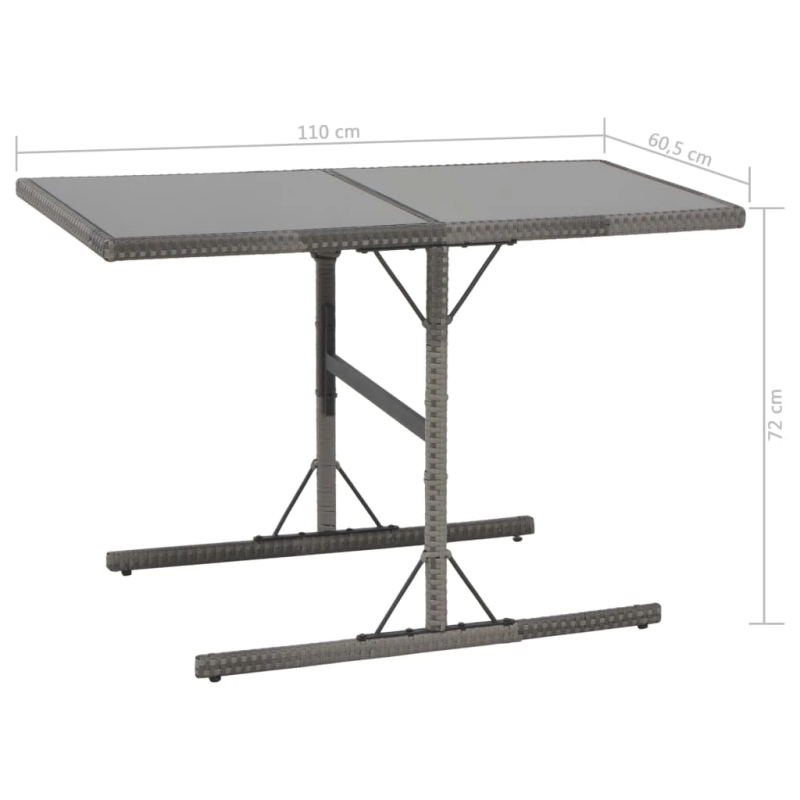 vidaXL septiņdaļīgs āra mēbeļu komplekts ar spilveniem, pelēks PE