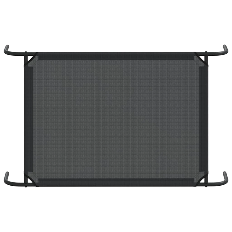 vidaXL paaugstināta suņu gulta, melna, L izmērs, tekstilēns