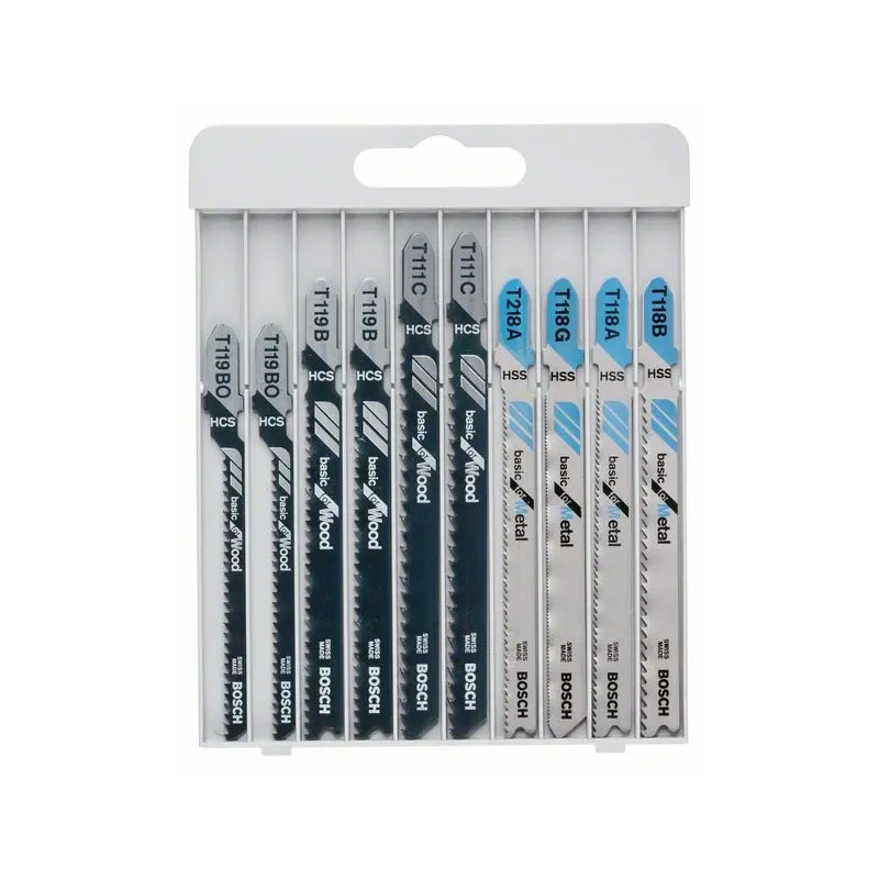 Finierzāģa asmeņu komplekts Bosch 2607010630, 0.1 cm, 10 gab.