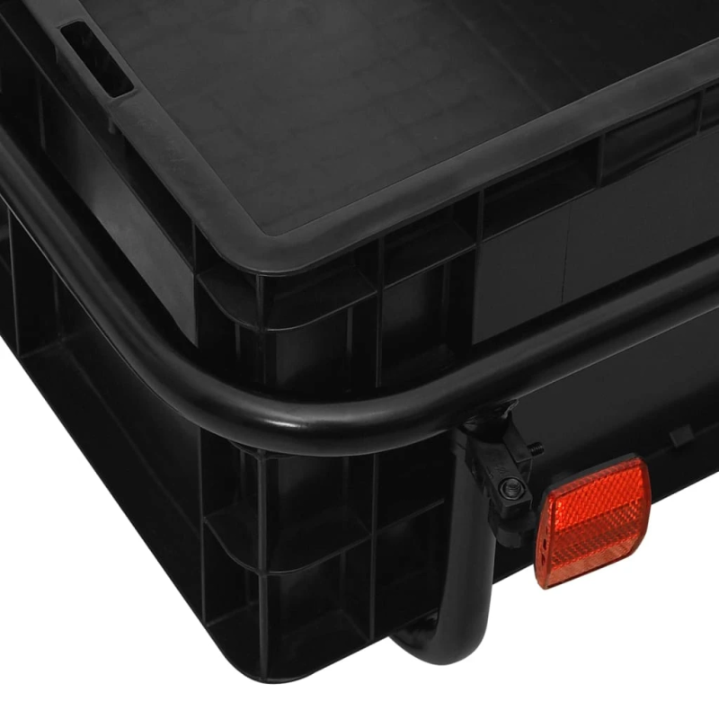 vidaXL velosipēda piekabe, 155x61x83 cm, melns tērauds