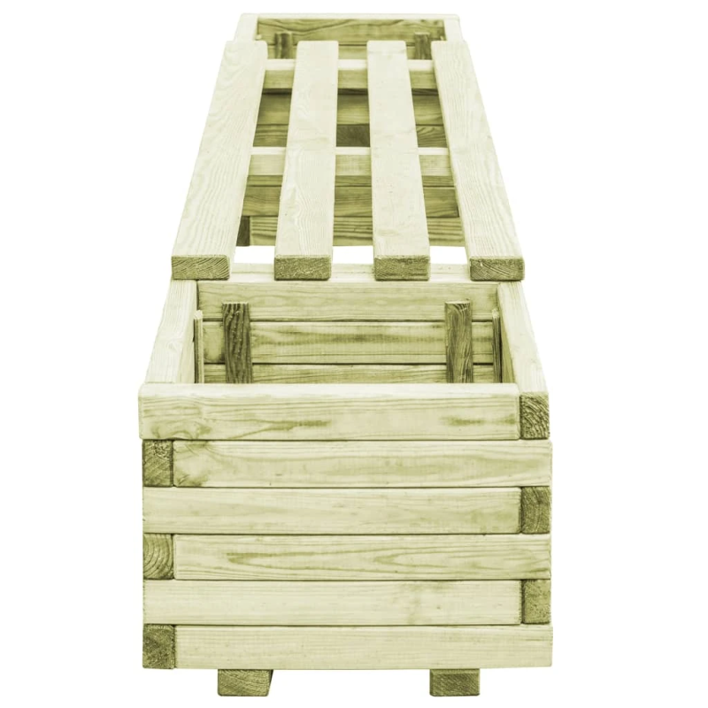 vidaXL dārza sols ar puķu kasti, impregnēts priedes koks