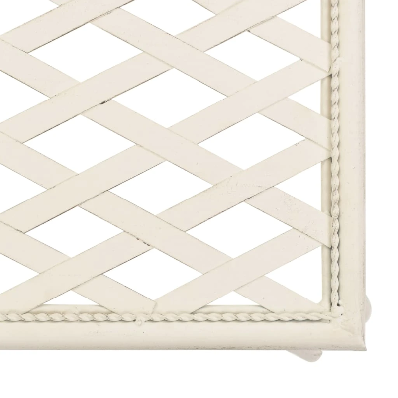 vidaXL dārza guļamkrēsls, 128 cm, metāls, antīki balts