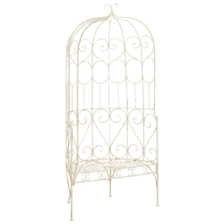 vidaXL dārza sols, 95 cm, dzelzs, antīki balts