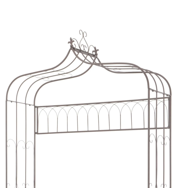 vidaXL dārza sols, 122 cm, dzelzs, antīki brūns