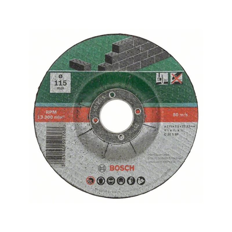 Griešanas disks, izliekts Akmenim,D 115mm,5gab