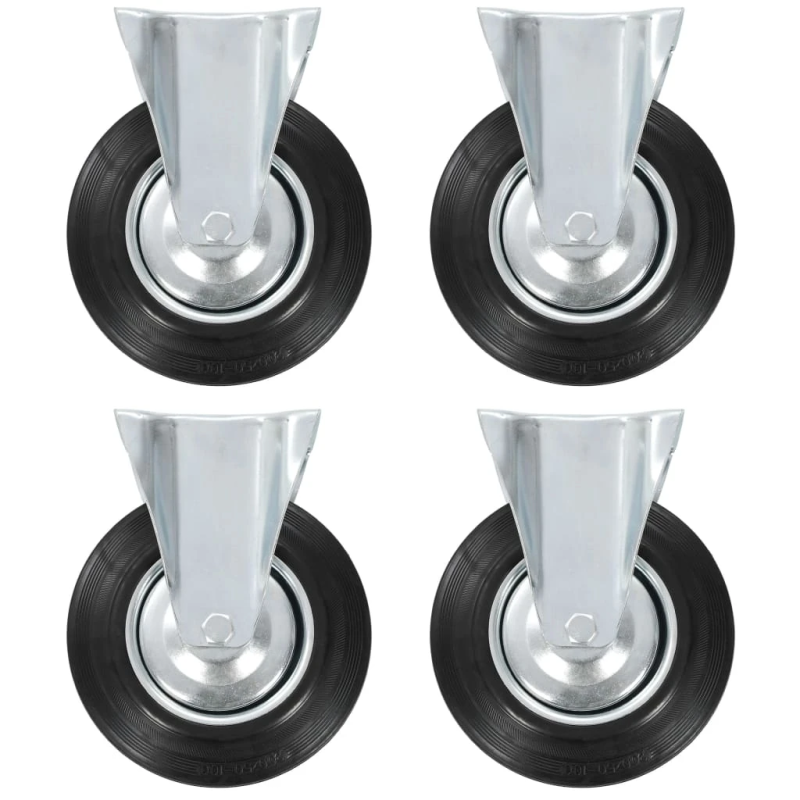 vidaXL fiksēti ritenīši, 4 gab., 200 mm