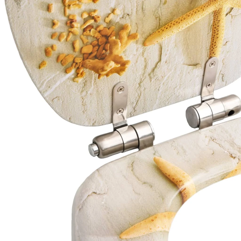 vidaXL tualetes poda sēdeklis, lēni aizverams, MDF, jūras zvaigzne