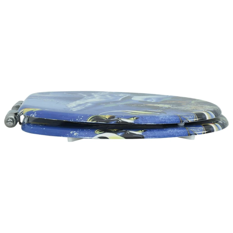 vidaXL tualetes poda sēdeklis, lēni aizverams, MDF, delfīnu dizains