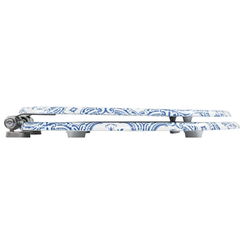 vidaXL tualetes poda sēdeklis, lēni aizverams, MDF, porcelāna dizains