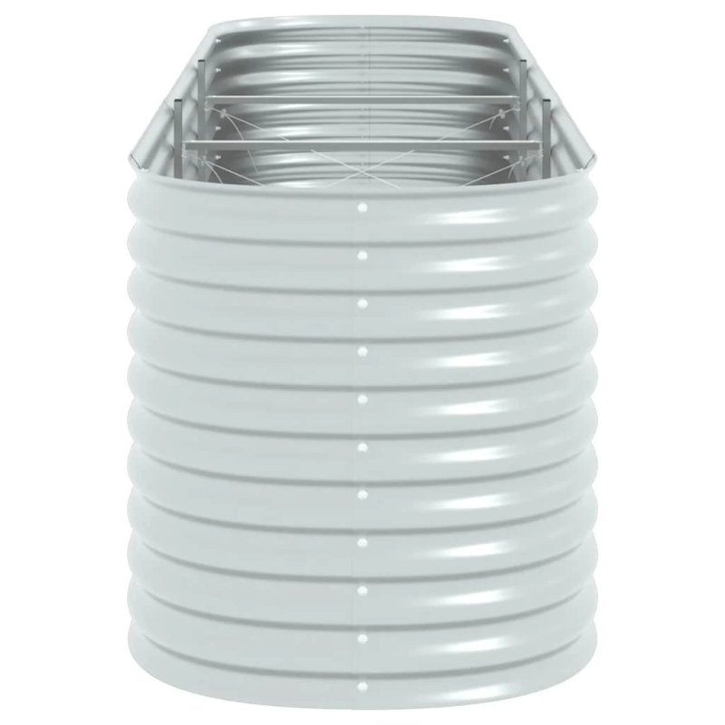 vidaXL augstā puķu kaste, 320x80x81 cm, cinkots tērauds, sudraba krāsa