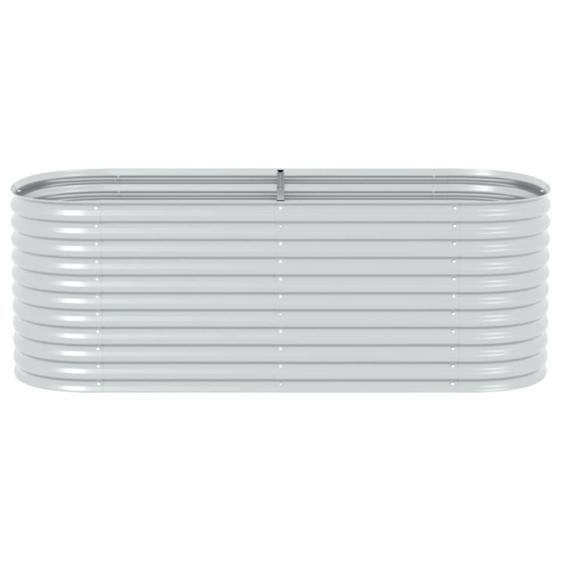 vidaXL augstā puķu kaste, 240x80x81 cm, cinkots tērauds, sudraba krāsa