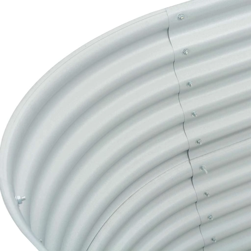 vidaXL augstā puķu kaste, 160x80x81 cm, cinkots tērauds, sudraba krāsa