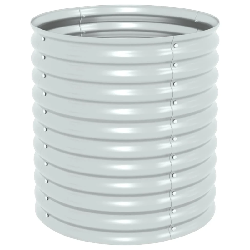 vidaXL augstā puķu kaste, 80x80x81 cm, cinkots tērauds, sudraba krāsa