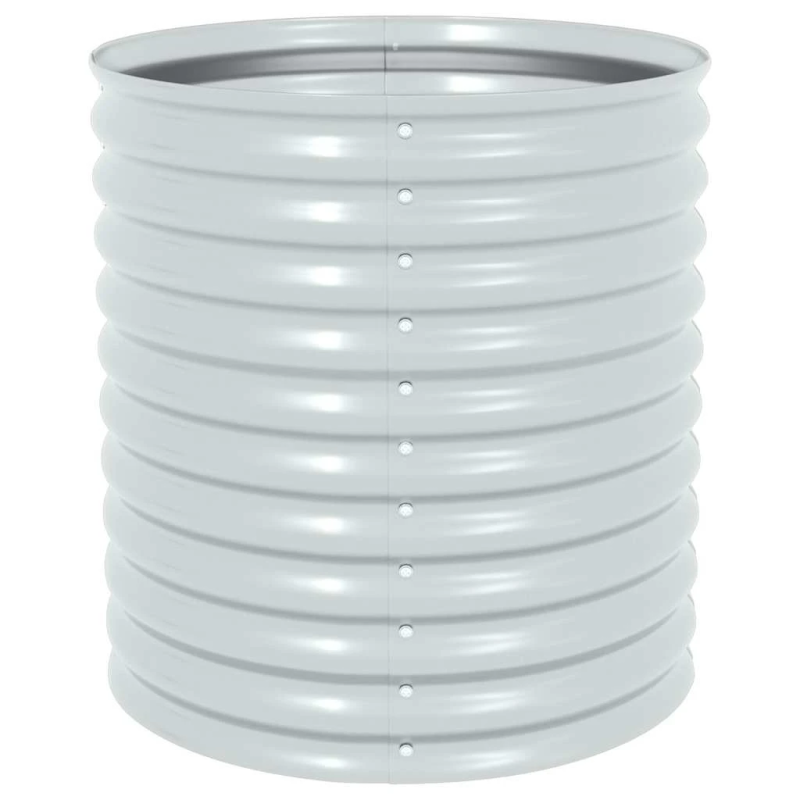 vidaXL augstā puķu kaste, 80x80x81 cm, cinkots tērauds, sudraba krāsa