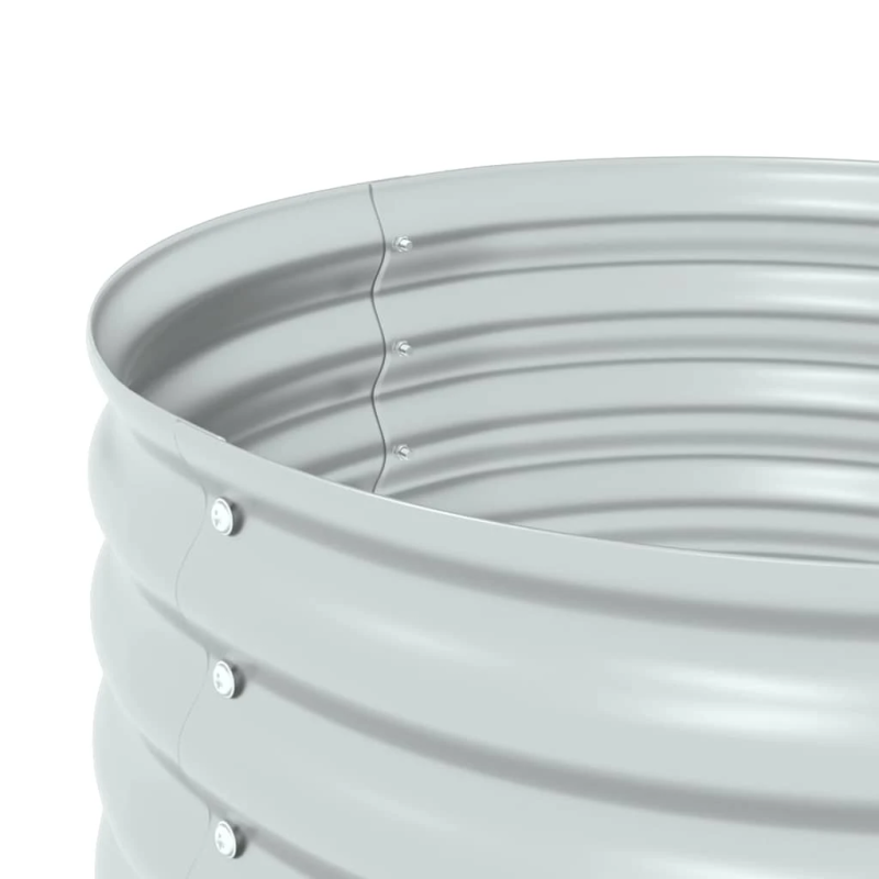 vidaXL augstā puķu kaste, 80x80x81 cm, cinkots tērauds, sudraba krāsa