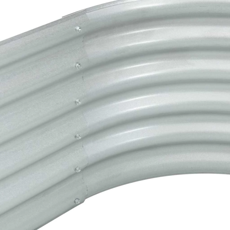 vidaXL augstā puķu kaste, 320x80x44 cm, cinkots tērauds, sudraba krāsa