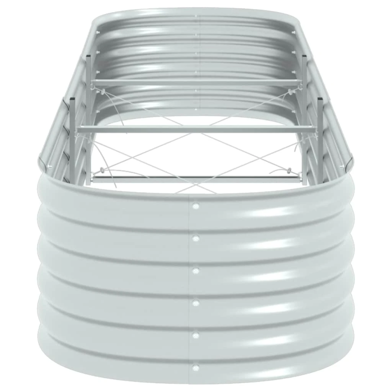 vidaXL augstā puķu kaste, 320x80x44 cm, cinkots tērauds, sudraba krāsa