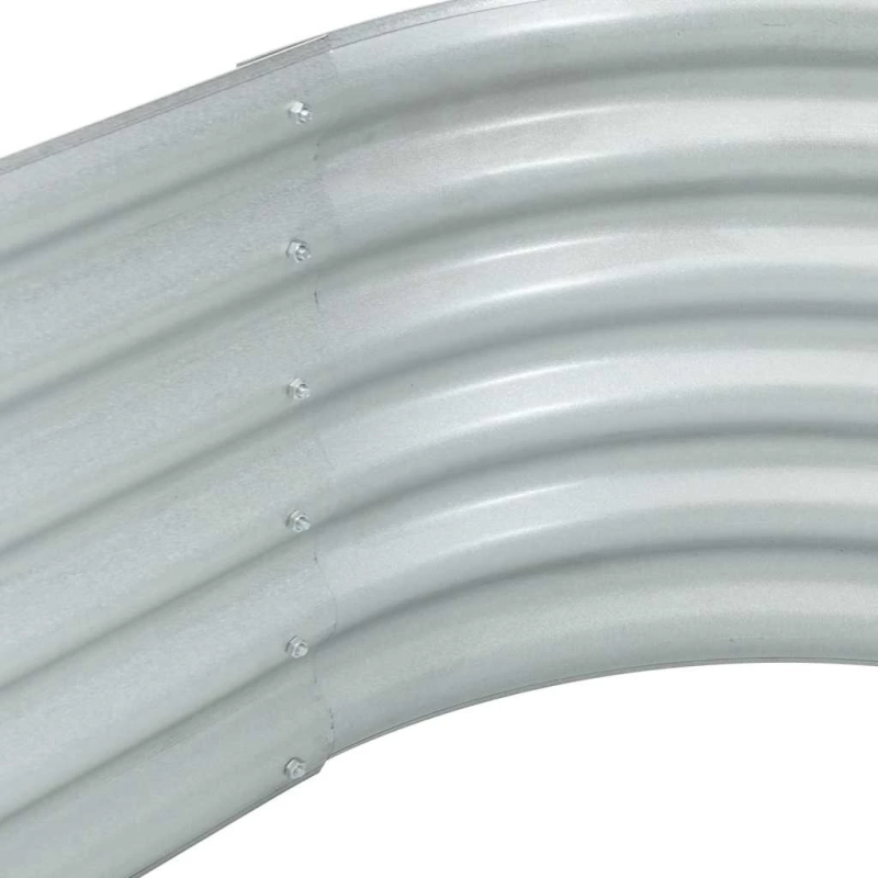 vidaXL augstā puķu kaste, 240x80x44 cm, cinkots tērauds, sudraba krāsa