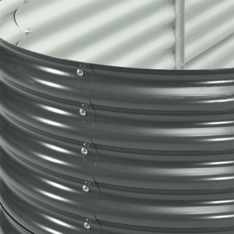 vidaXL augstā puķu kaste, 240x80x81 cm, cinkots tērauds, pelēka