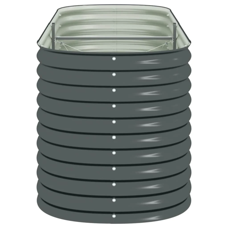 vidaXL augstā puķu kaste, 240x80x81 cm, cinkots tērauds, pelēka