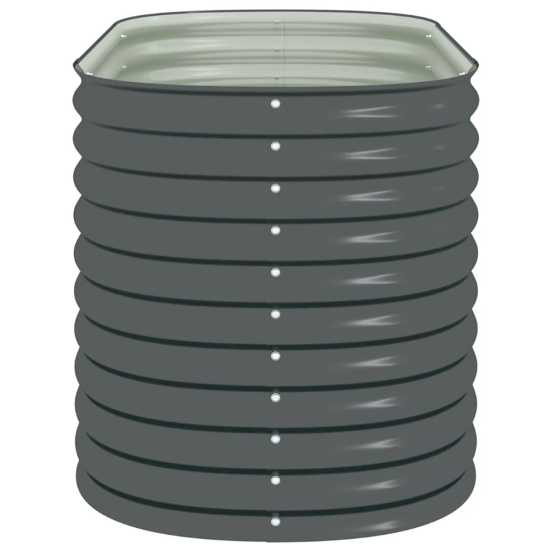 vidaXL augstā puķu kaste, 160x80x81 cm, cinkots tērauds, pelēka