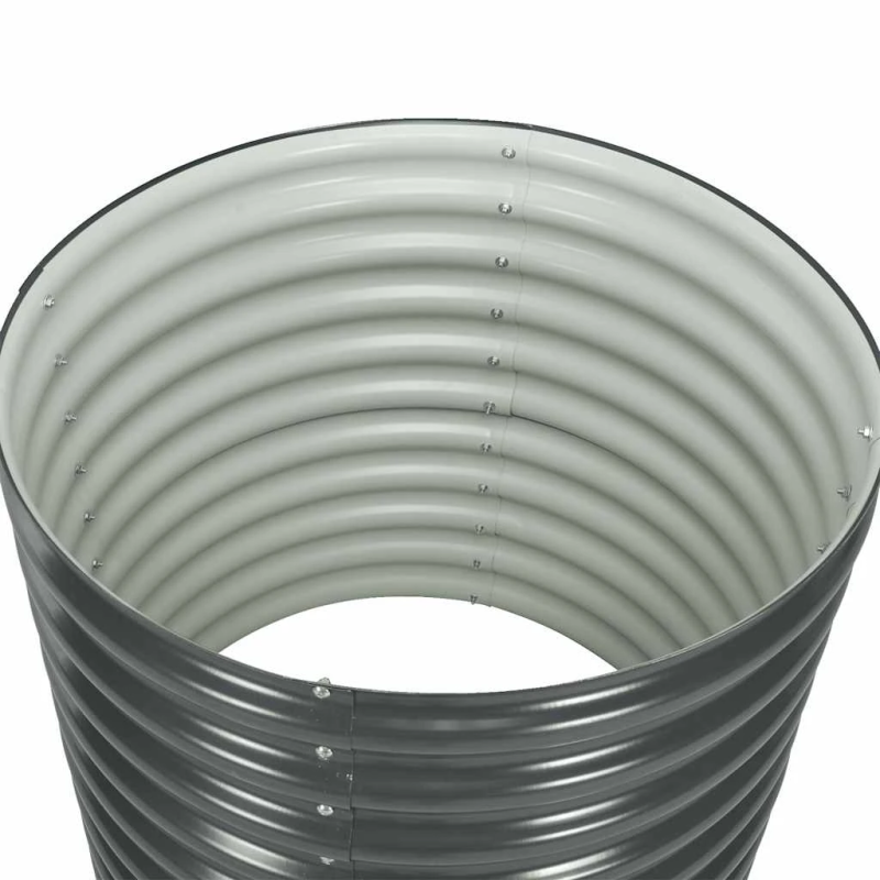 vidaXL augstā puķu kaste, 80x80x81 cm, cinkots tērauds, pelēka