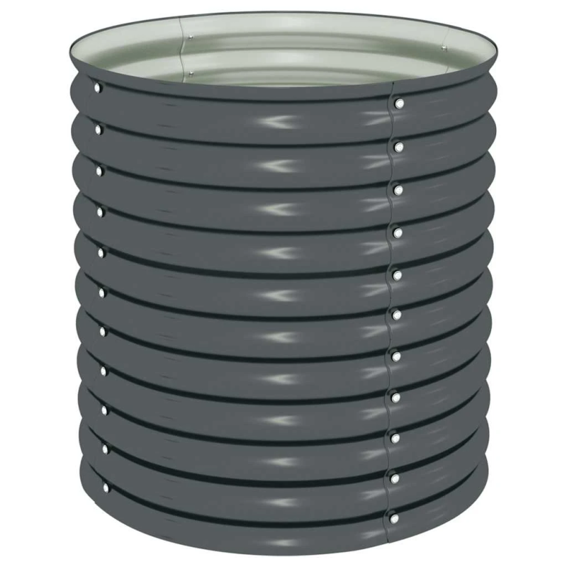 vidaXL augstā puķu kaste, 80x80x81 cm, cinkots tērauds, pelēka