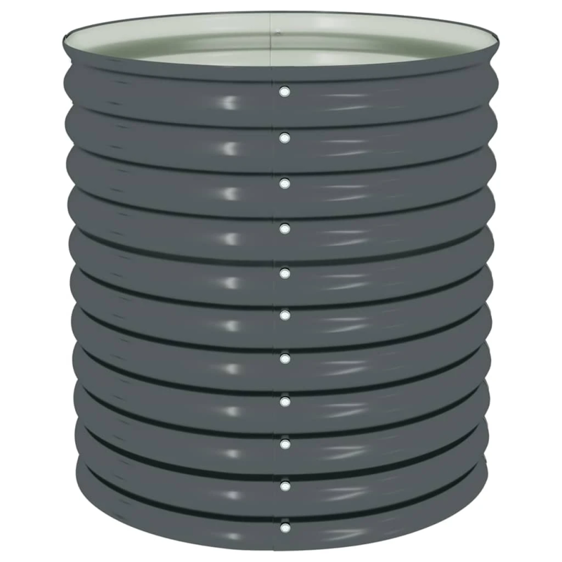 vidaXL augstā puķu kaste, 80x80x81 cm, cinkots tērauds, pelēka