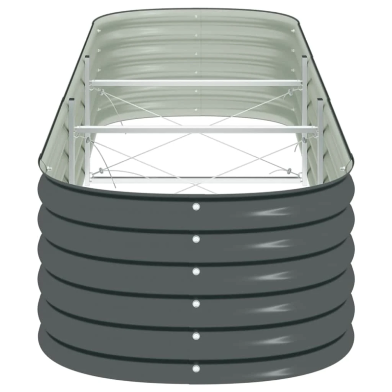 vidaXL augstā puķu kaste, 320x80x44 cm, cinkots tērauds, pelēka