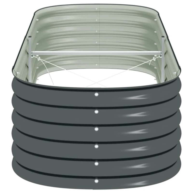 vidaXL augstā puķu kaste, 240x80x44 cm, cinkots tērauds, pelēka