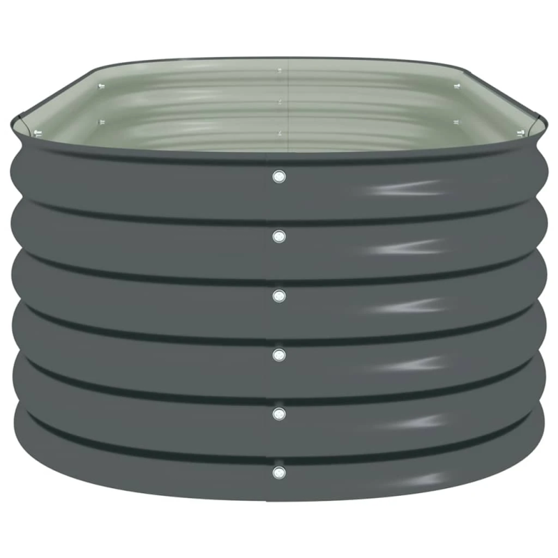 vidaXL augstā puķu kaste, 160x80x44 cm, cinkots tērauds, pelēka