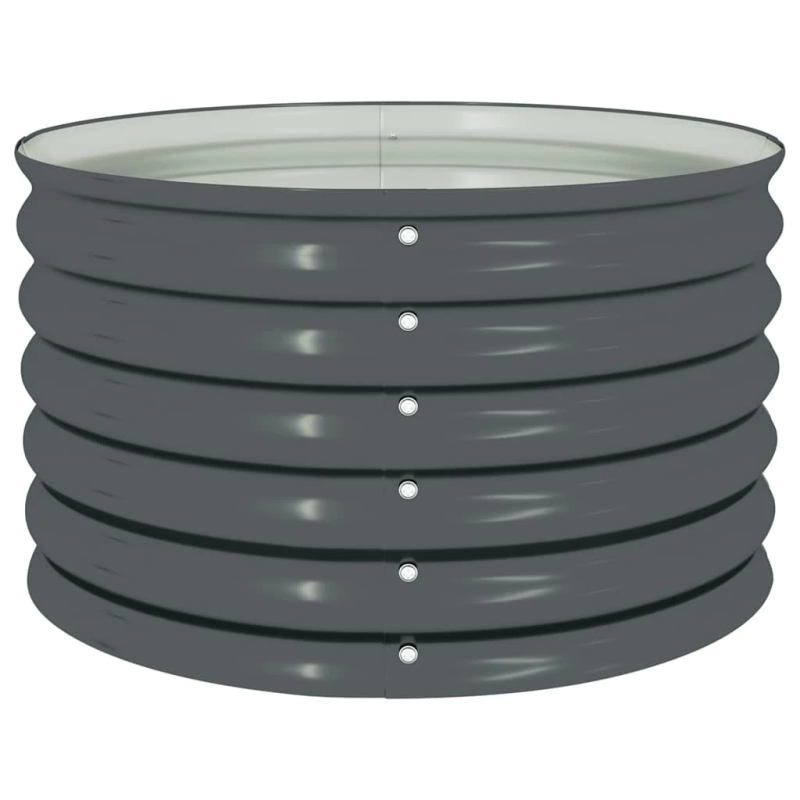 vidaXL augstā puķu kaste, 80x80x44 cm, cinkots tērauds, pelēka