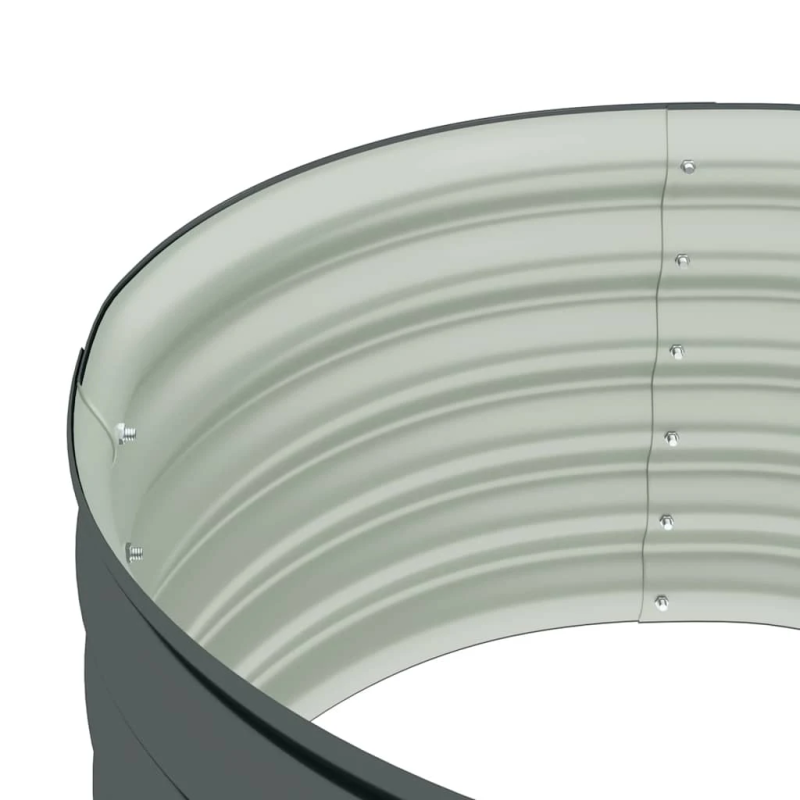 vidaXL augstā puķu kaste, 80x80x44 cm, cinkots tērauds, pelēka