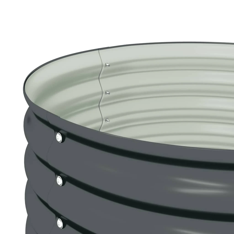 vidaXL augstā puķu kaste, 80x80x44 cm, cinkots tērauds, pelēka