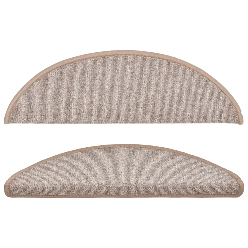 vidaXL kāpņu paklājiņi, 15 gab., 56x17x3 cm, gaiši brūni, pusapaļi